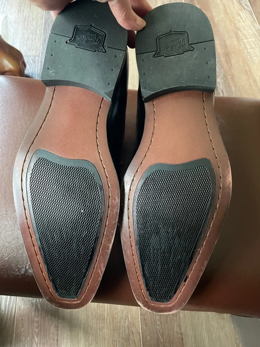 Florsheim Black Smooth Leather Cap Toe Oxford Shoes 9D
